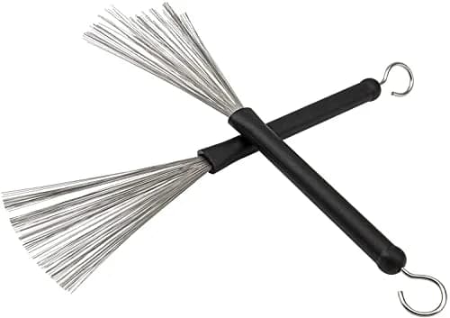Jiayouy Retractable Drum Wire Brushes with Rubber Handle & Steel Wire, 320mm (12.5") | For Cajon, Jazz, Acoustic Drums thumbnail 3