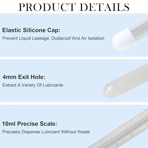 NEWJINDA Clear 2-Pack Lube Applicator Syringe with 10ml Precise Scales & Storage Bag | Reusable Anal Lube Shooter for Women, Men & Couples thumbnail 4