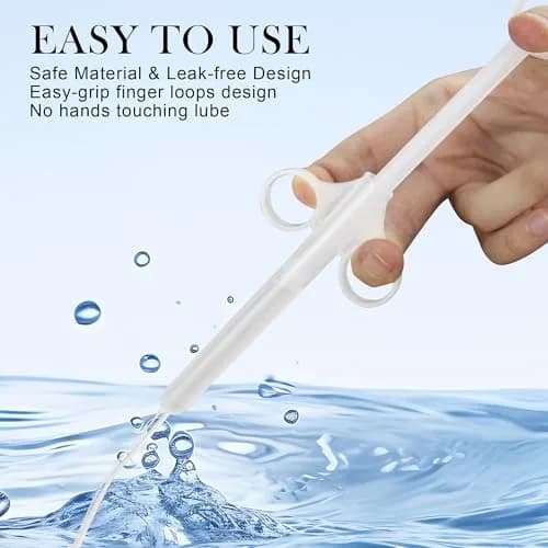 NEWJINDA Clear 2-Pack Lube Applicator Syringe with 10ml Precise Scales & Storage Bag | Reusable Anal Lube Shooter for Women, Men & Couples thumbnail 5