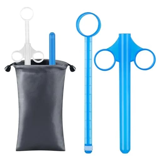 NEWJINDA Clear 2-Pack Lube Applicator Syringe with 10ml Precise Scales & Storage Bag | Reusable Anal Lube Shooter for Women, Men & Couples thumbnail 1
