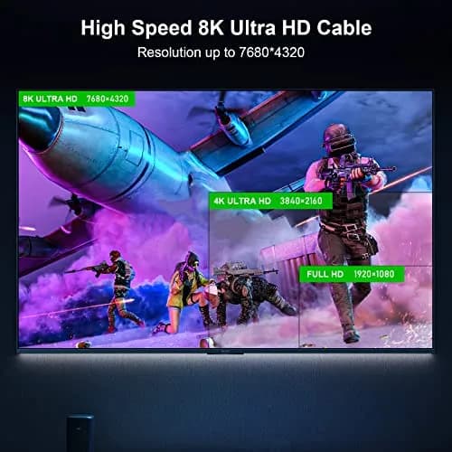 FIBBR Fiber Optic HDMI 2.1 Cable 2m (6.56 ft) | 48Gbps 8K@60Hz 4K@120Hz VRR ALLM thumbnail 3