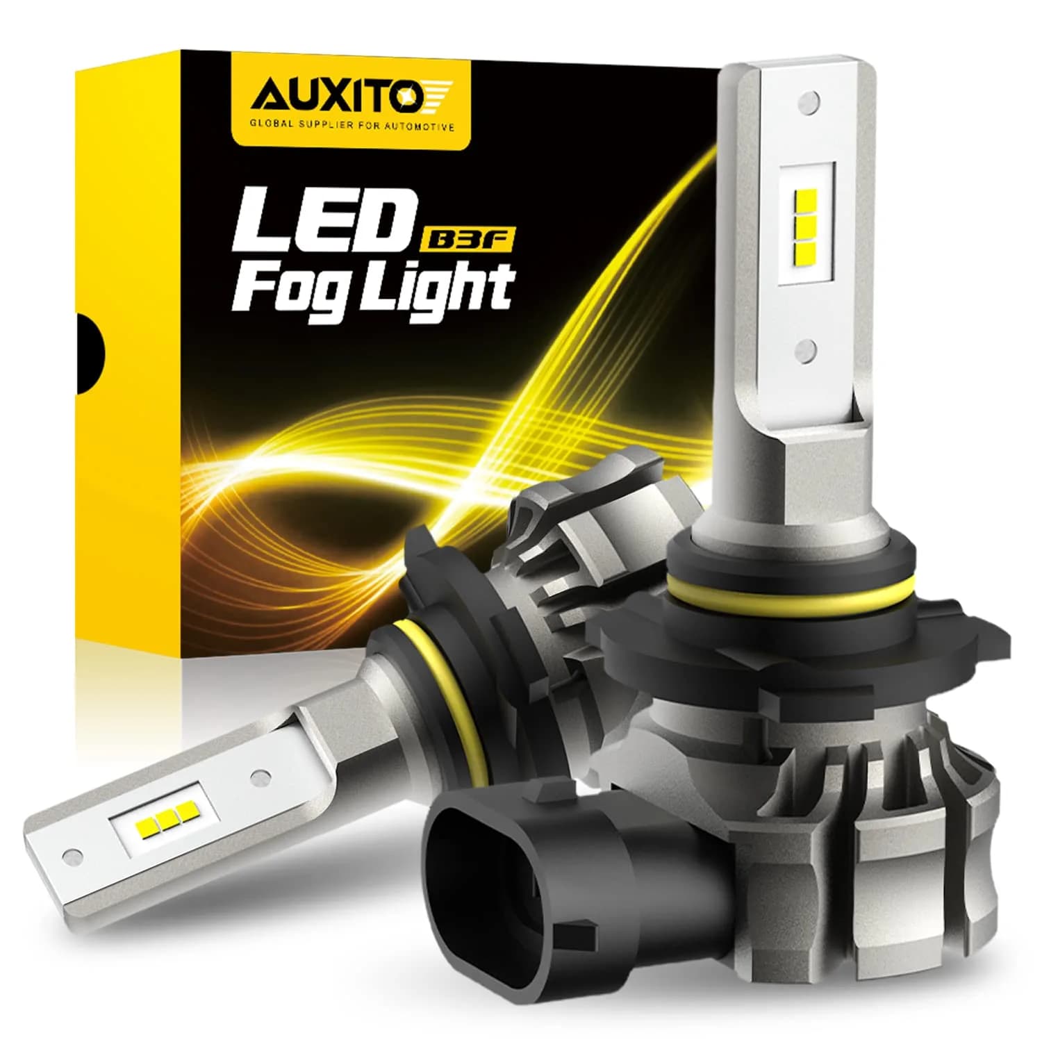 AUXITO H11/H8/H16 LED Fog Light Bulbs 6000LM 3000K Amber Yellow | 300% Brighter Than Halogen — Cool White / H10/9145