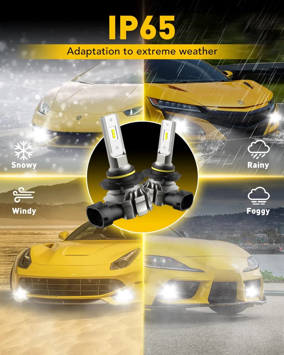 AUXITO H10/9145 LED Fog Light Bulbs, 6000LM 6500K Cool White, 300% Brighter, 2-Pack | Plug-and-Play Automotive Lighting - view 6
