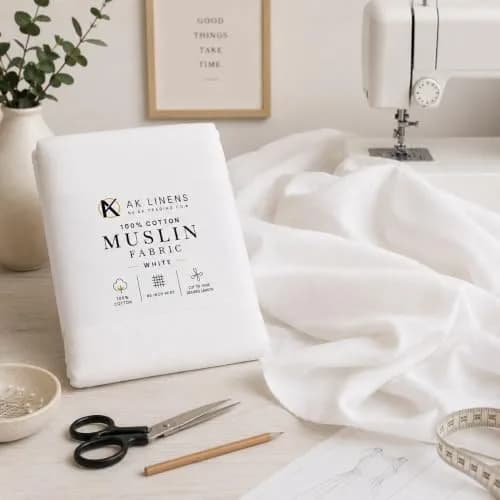 AK TRADING CO. Bleached Cotton Muslin Fabric 1 Yard | Medium Weight, 60in Wide, 100% Cotton thumbnail 6