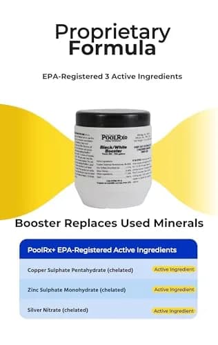poolrx 4-Pack PoolRx+ Booster Black Swimming Pool Algaecide | Effective 6 Months, NSF Certified thumbnail 2
