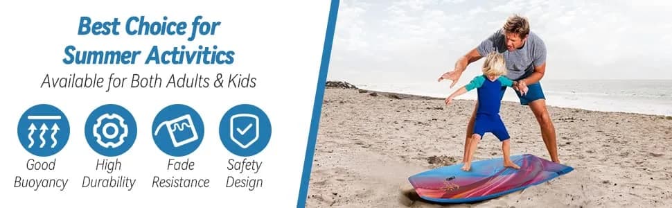 RAYWER Body Board Lightweight with EPS Core 33-INCH | Impact-Resistant Surfing Fun for Kids & Adults thumbnail 8