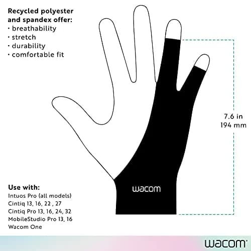 Wacom Artist Drawing Glove Black One-Size | Reduces Friction for Digital Art Creation thumbnail 7