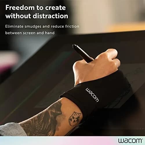 Wacom Artist Drawing Glove Black One-Size | Reduces Friction for Digital Art Creation thumbnail 2