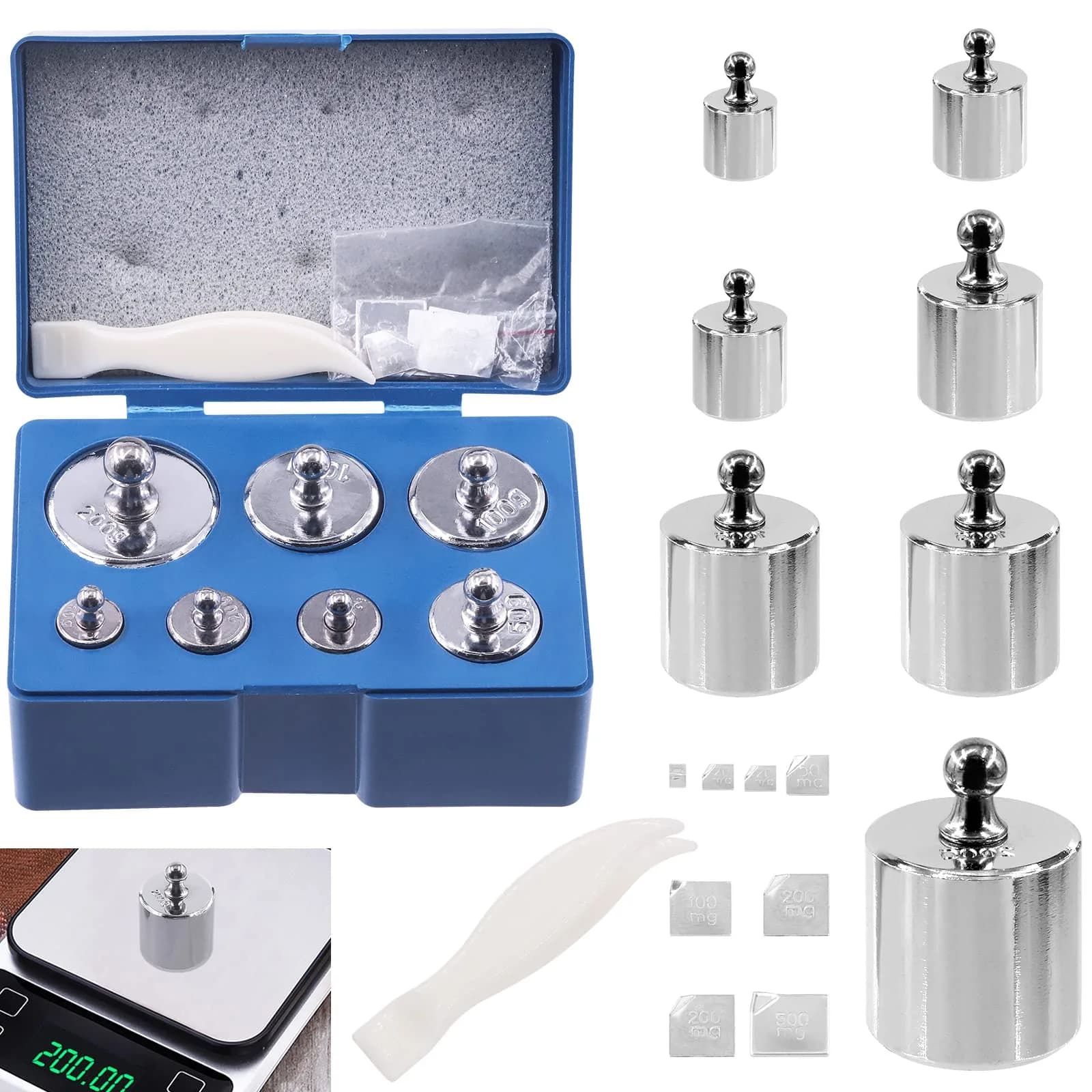 Rustark Precision Calibration Weight Set for Digital Balance Scale | Accurate Lab Weights (500g Set (Gram & Milligram)) — 500g Set (Gram & Milligram)