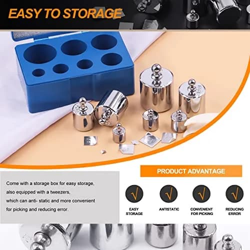 Rustark Precision Calibration Weight Set for Digital Balance Scale | Accurate Lab Weights (500g Set (Gram & Milligram)) thumbnail 5
