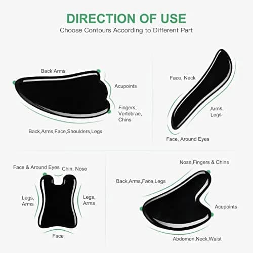airogym Guasha Massage Tool, Natural Gua Sha Board, 4PCS for SPA & Therapy | Muscle & Facial Care thumbnail 2
