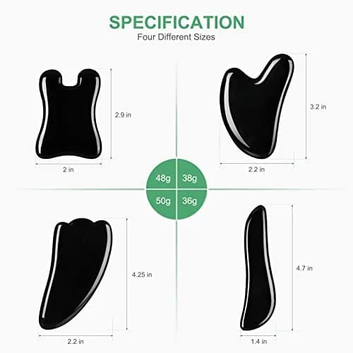 airogym Guasha Massage Tool, Natural Gua Sha Board, 4PCS for SPA & Therapy | Muscle & Facial Care thumbnail 3