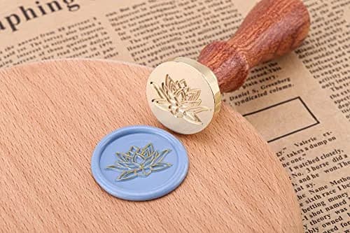 Yoption Lotus Flower Wax Seal Stamp | 25mm Copper & Rosewood Handle for Invitations & Gift Packing thumbnail 6
