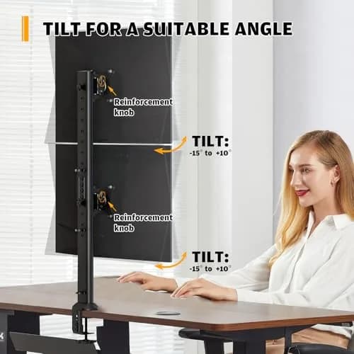 Hemudu Dual Monitor Articulating Desk Mount Arm Stand - Supports Two 13-34 Inch Monitors | Ergonomic, Space-Saving thumbnail 3