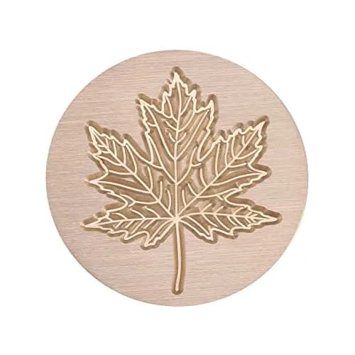 Yoption Fall Maple Leaf Wax Seal Stamp for Envelope and Invitation Seals | 25mm Diameter, Copper & Rosewood Handle thumbnail 4
