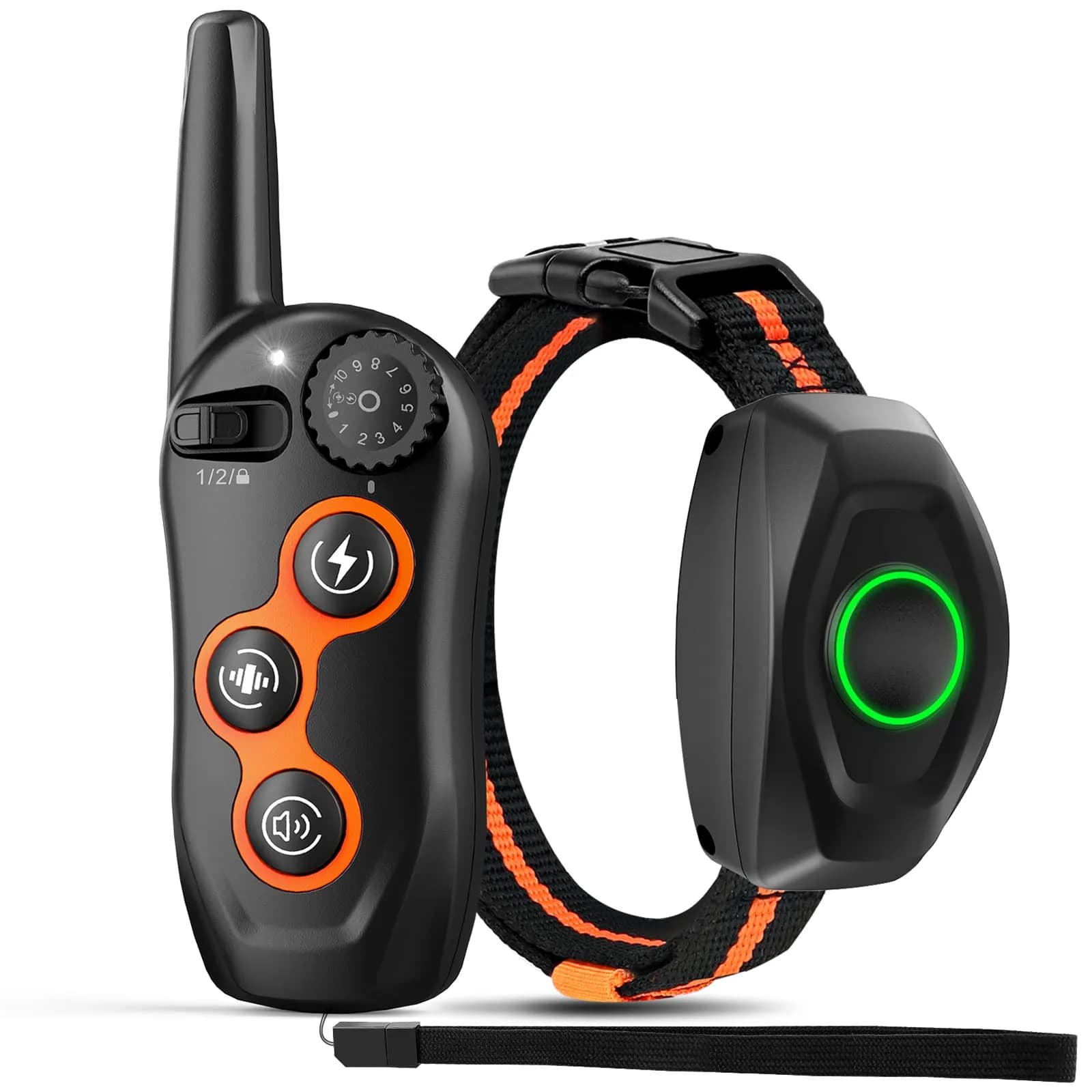 MAISOIE IPX7 Waterproof Dog Training Collar with Remote | 1300ft Range, 3 Modes, Rechargeable, Orange — Orange