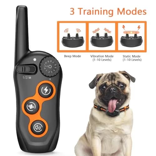 MAISOIE IPX7 Waterproof Dog Training Collar with Remote | 1300ft Range, 3 Modes, Rechargeable, Orange thumbnail 2