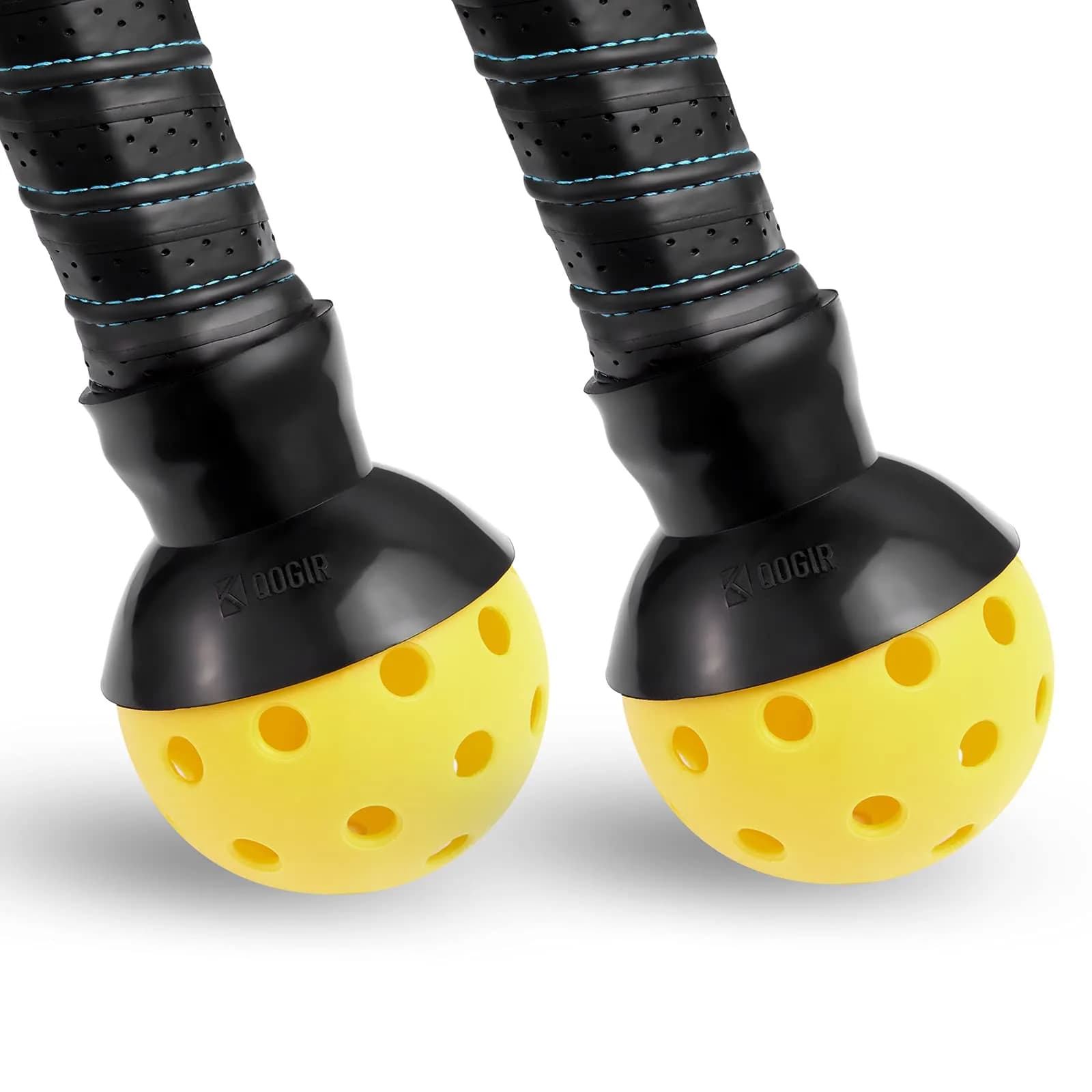 EASYPICK Pickleball Ball Retriever Picker Upper 2 Pack Black | Attaches to Paddle Without Bending — Black