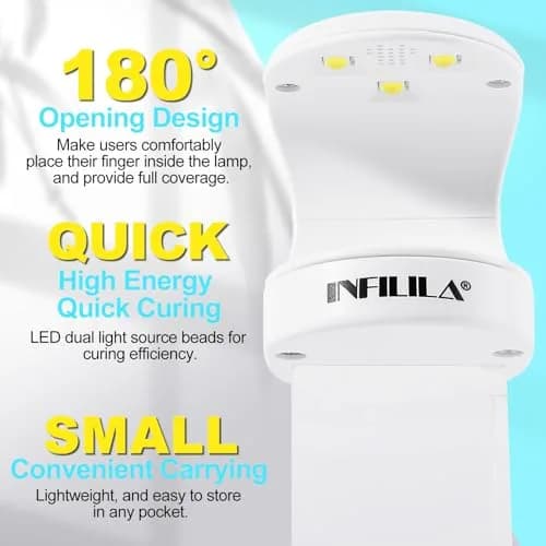 NXJ INFILILA Mini UV LED Nail Lamp 16W, Portable USB Gel Dryer | Single Finger Curing thumbnail 4
