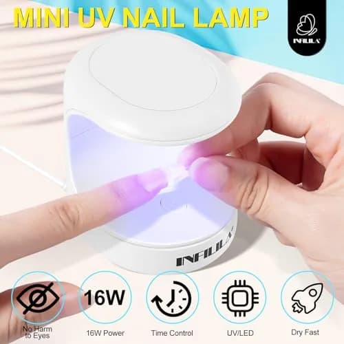 NXJ INFILILA Mini UV LED Nail Lamp 16W, Portable USB Gel Dryer | Single Finger Curing thumbnail 2