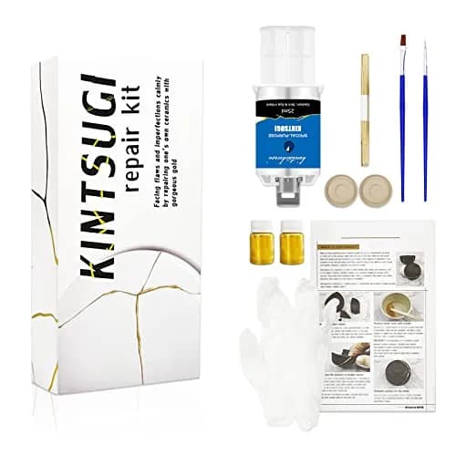 1DFAUL Kintsugi Repair Kit Gold, Japanese Kintsugi Kit for Ceramic Repair 25ml (0.84 Fl Oz) | Restore Meaningful Pottery thumbnail 1