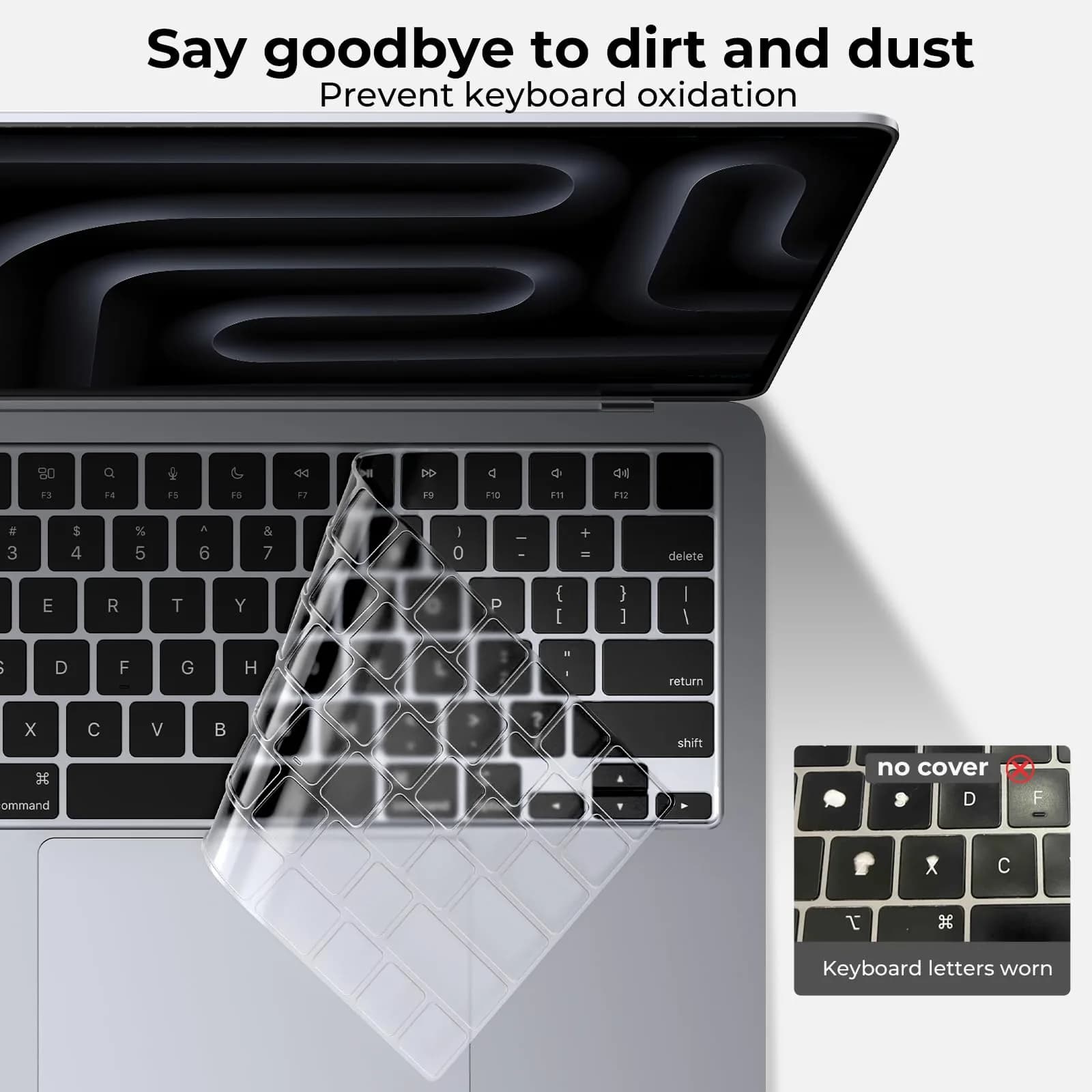 EooCoo Clear Keyboard Cover Skin Protector for MacBook Pro 14/16" & Air 13/15" | Ultra-Thin TPU - view 3