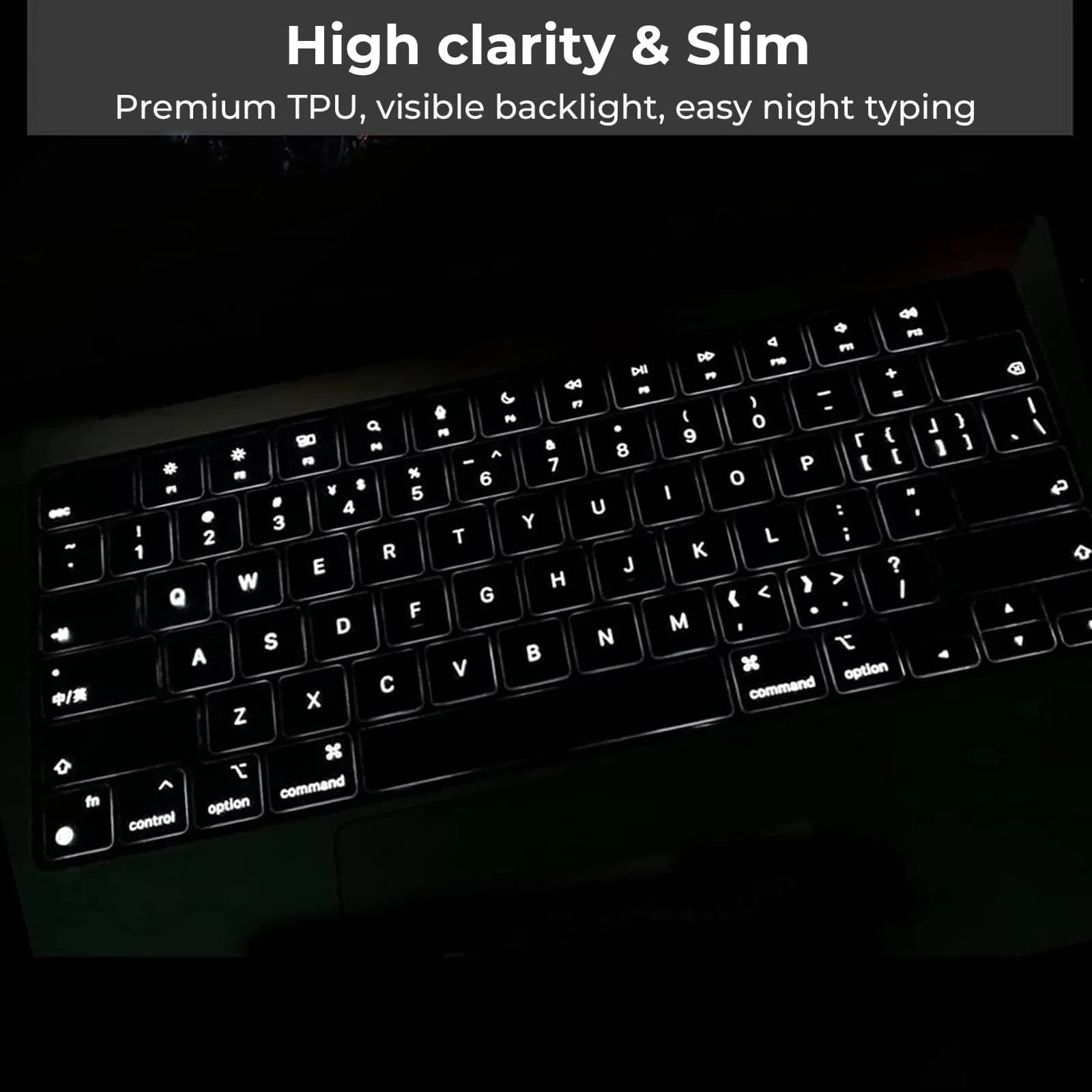 EooCoo Clear Keyboard Cover Skin Protector for MacBook Pro 14/16" & Air 13/15" | Ultra-Thin TPU - view 4