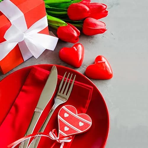 Winlyn Red 20 Pcs Artificial Tulip Flowers 34.8 cm (13.7") | Real Touch PU Blooms for Spring Decor thumbnail 6