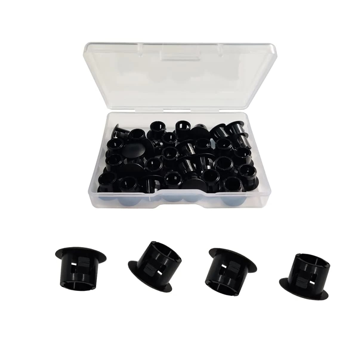 ZYYC Black Hole Plugs 8mm (5/16") Plastic Hole Plugs, 30 Pcs | For Furniture Cabinet Insert End Caps — 8mm (5/16")