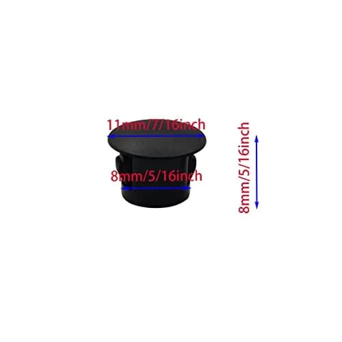 ZYYC Black Hole Plugs 8mm (5/16") Plastic Hole Plugs, 30 Pcs | For Furniture Cabinet Insert End Caps thumbnail 3