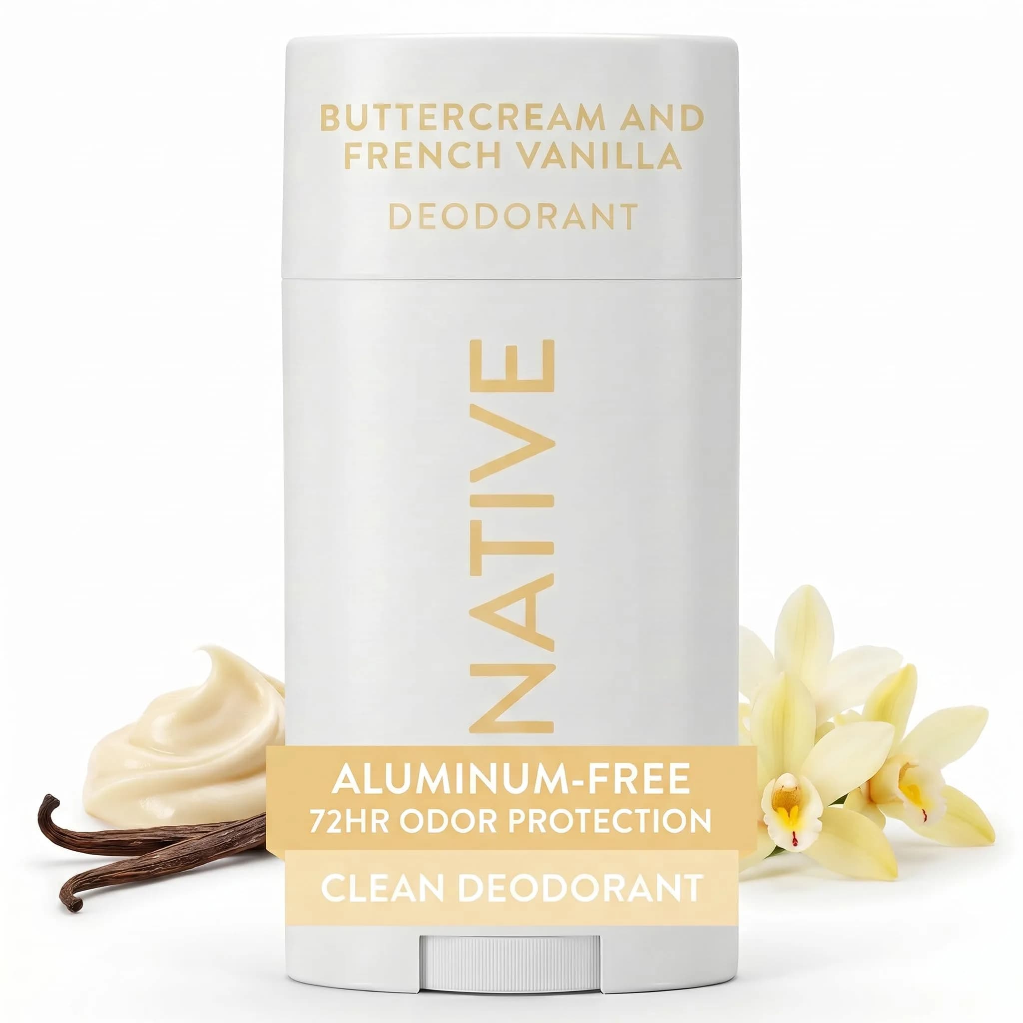 Native Buttercream & French Vanilla Deodorant Stick 78ml (2.65oz) | 72-Hour Odor Control with Naturally Derived Ingredients - main product image