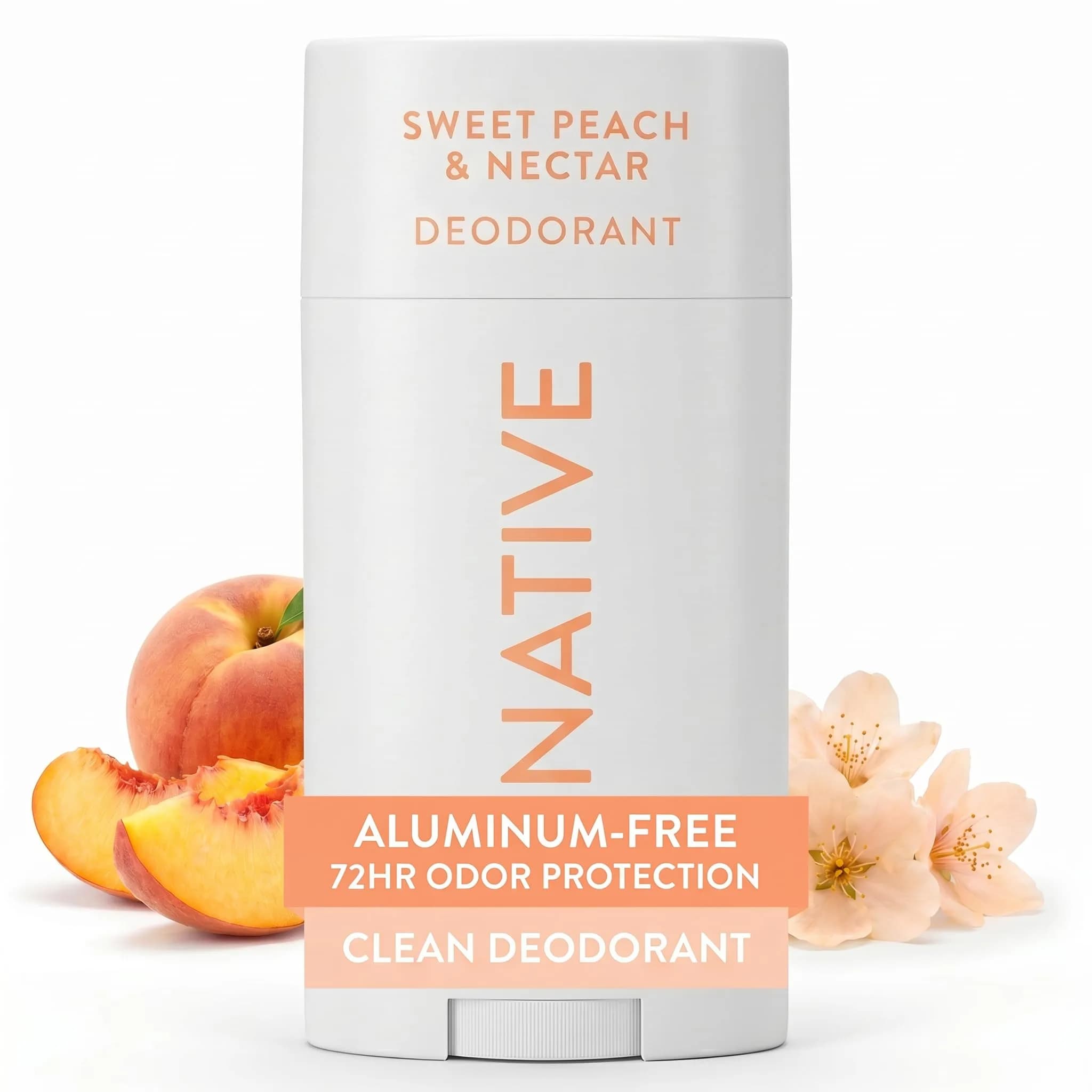 Native Natural Deodorant Sweet Peach & Nectar 75g (2.65oz) | 72-Hour Odor Control