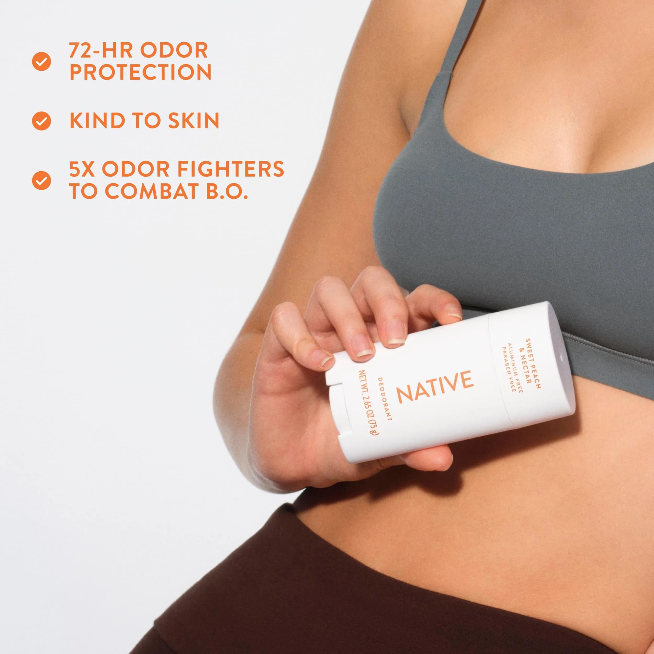 Native Natural Deodorant Sweet Peach & Nectar 75g (2.65oz) | 72-Hour Odor Control - view 7