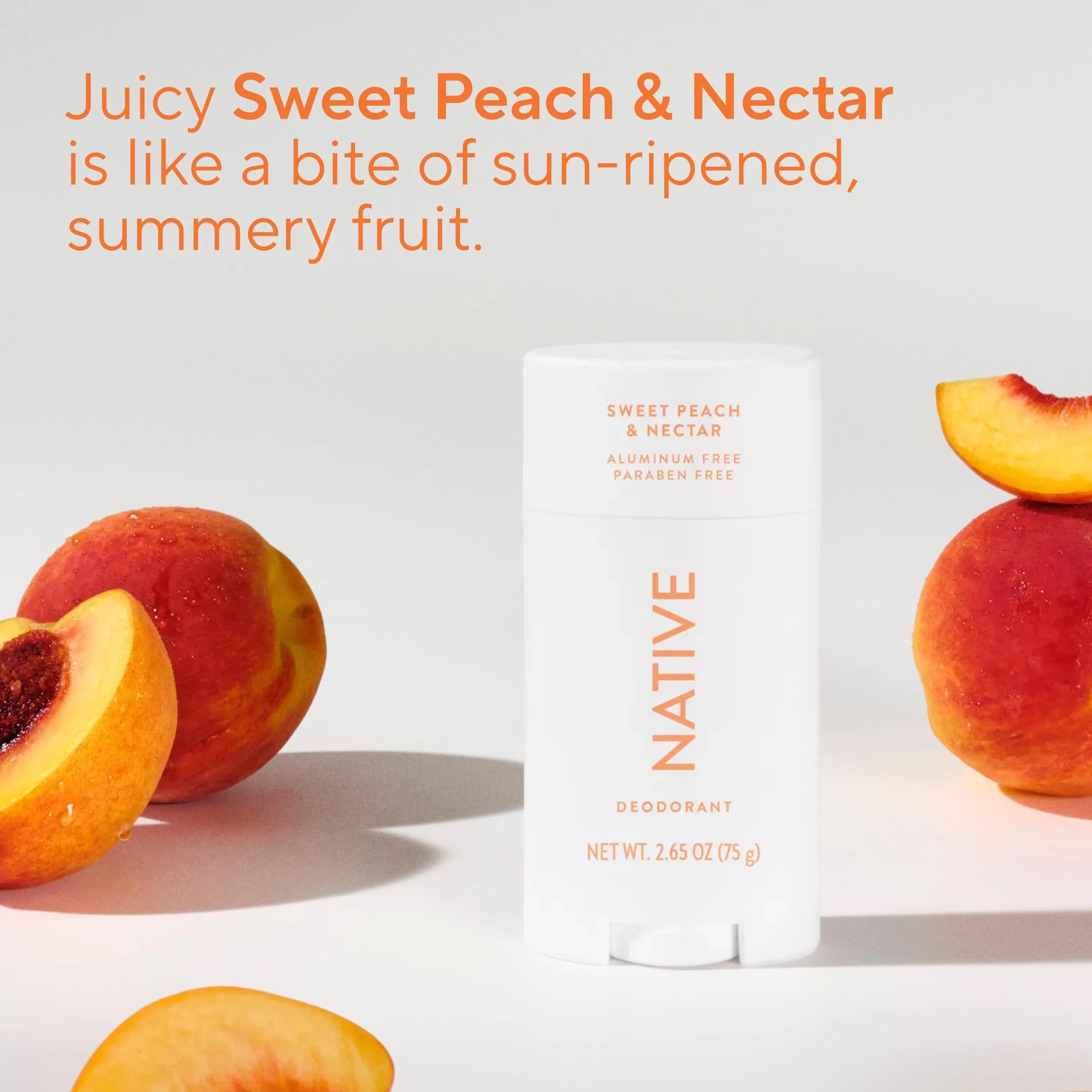 Native Natural Deodorant Sweet Peach & Nectar 75g (2.65oz) | 72-Hour Odor Control - view 4