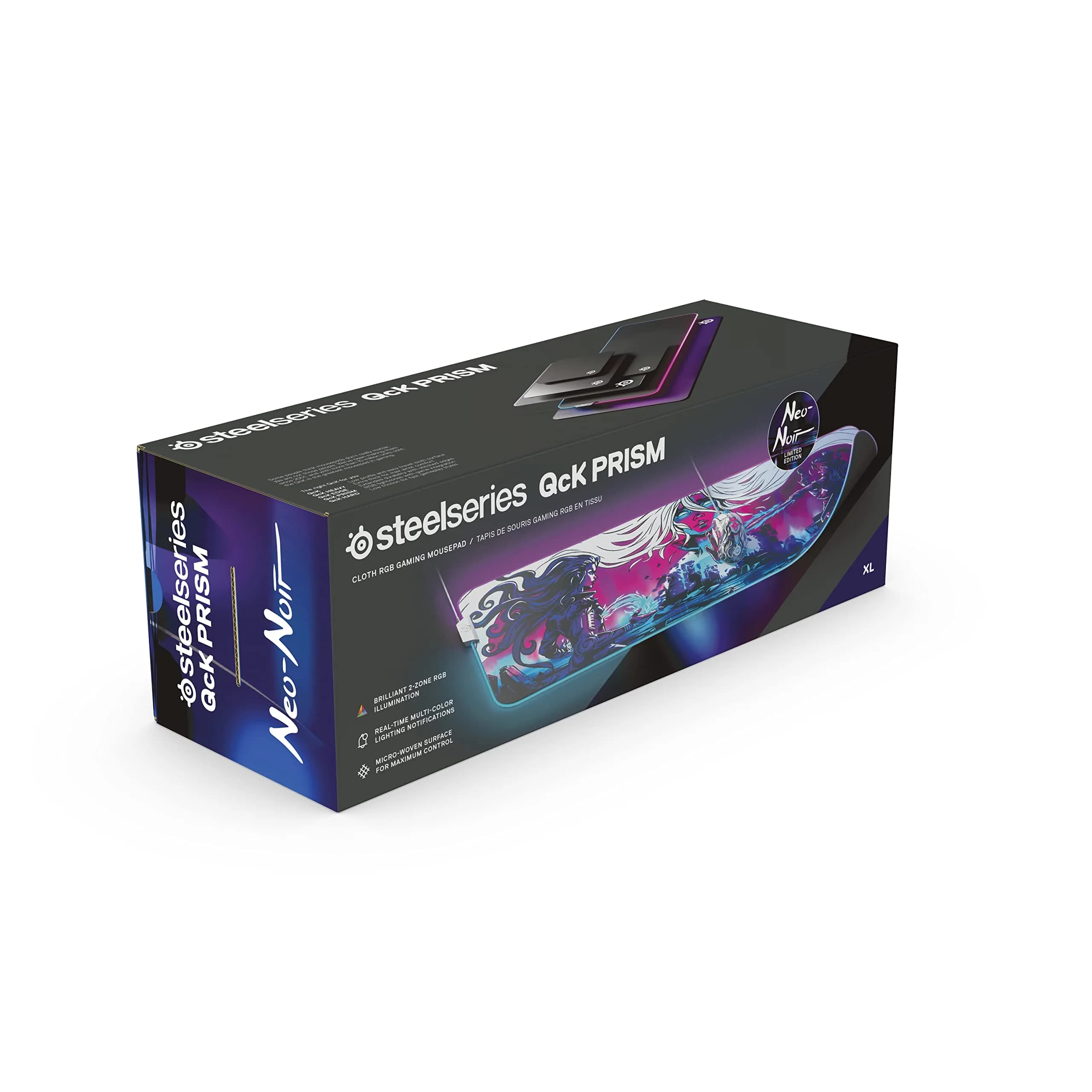 SteelSeries QcK Prism XL Gaming Mouse Pad with Neo Noir Design | Dynamic 2-Zone RGB Illumination - view 7
