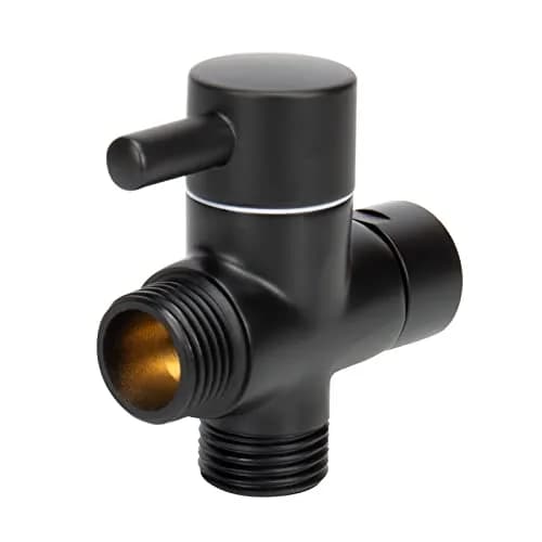 NearMoon Solid Brass G1/2" Shower Arm All Metal Universal 3-Way Diverter Valve for Handheld and Fixed Head, Replacement Component Adapter (Matte Black) | Durable Brass thumbnail 1