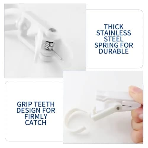 Jiozermi 10 PCS Laundry Hooks Clip | Plastic Clothes Pins, White, 4.13" thumbnail 5