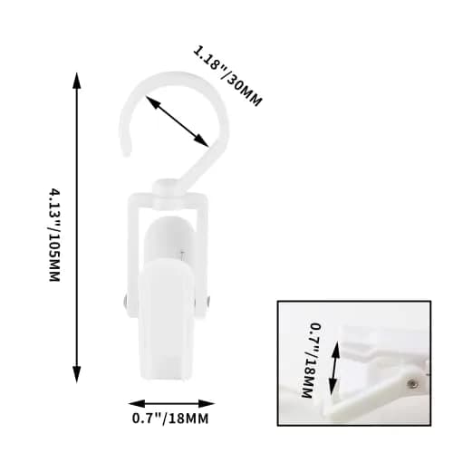 Jiozermi 10 PCS Laundry Hooks Clip | Plastic Clothes Pins, White, 4.13" thumbnail 3