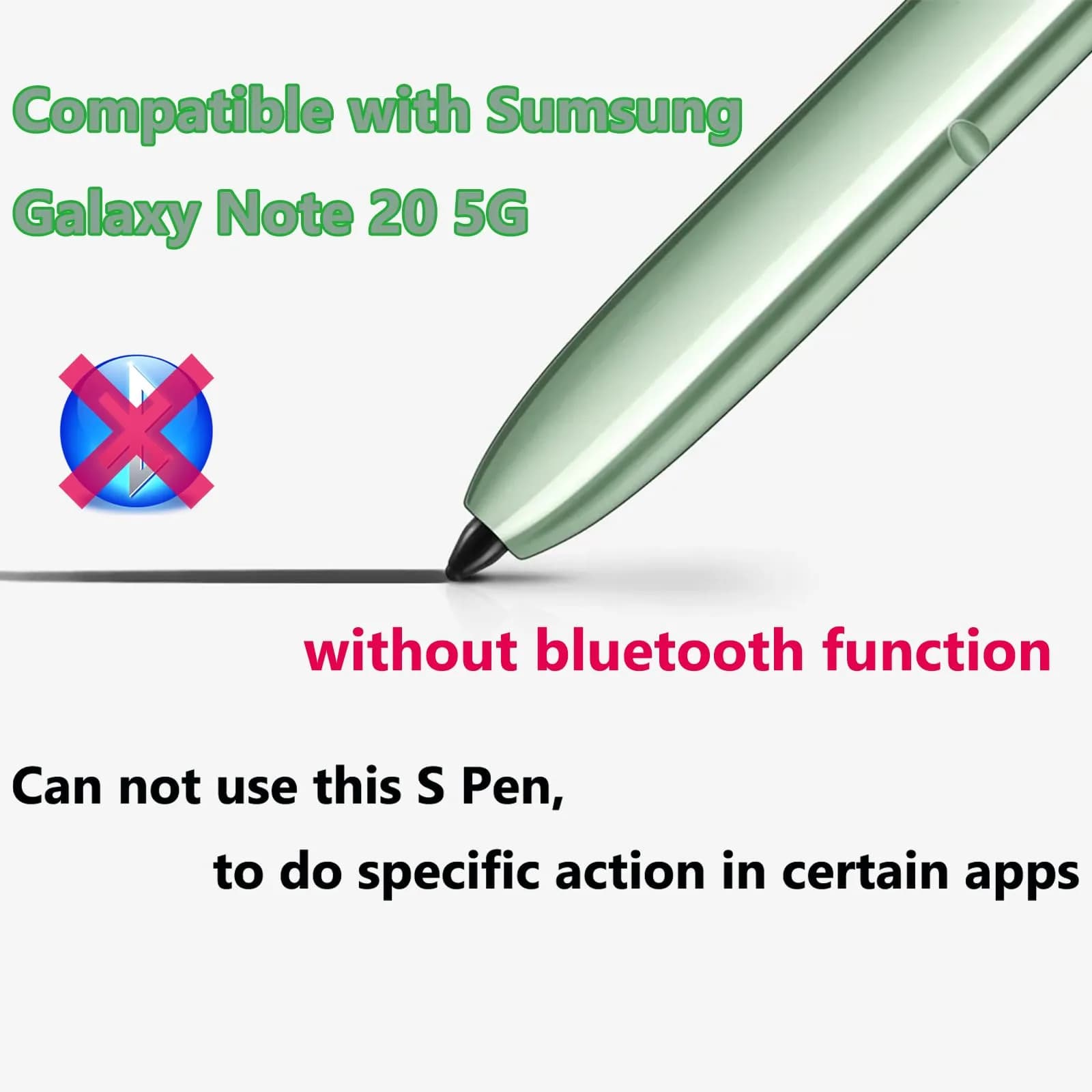 PCTC Stylus S Pen Replacement for Samsung Galaxy Note 20 5G (Mystic Green) | 4096 Levels Pressure Sensitivity - view 3
