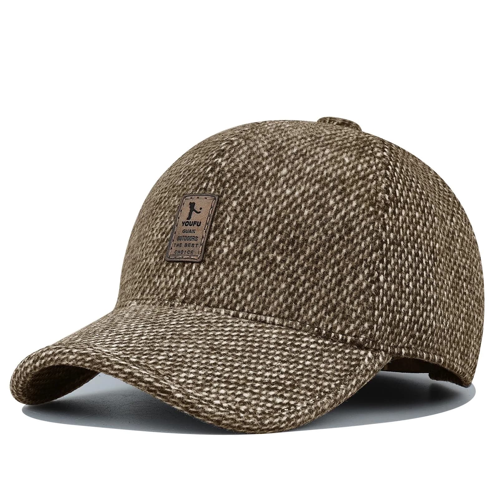 CLAPE Winter Baseball Cap with Folding Earmuffs | Soft Cotton, Unisex, One Size, Coffee