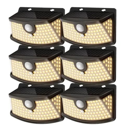 Aootek Solar Motion Sensor Lights Outdoor 120 LEDs | Waterproof, 6 Pack, Black thumbnail 1