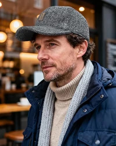 CLAPE Fitted Herringbone Tweed Baseball Cap for Women | Sun & Sun Protection (70-120 chars) thumbnail 3