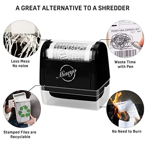 Miseyo Wide Roller Stamp Identity Theft Stamp 1.5 Inch | Privacy & Confidentiality thumbnail 5