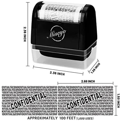 Miseyo Wide Roller Stamp Identity Theft Stamp 1.5 Inch | Privacy & Confidentiality thumbnail 2