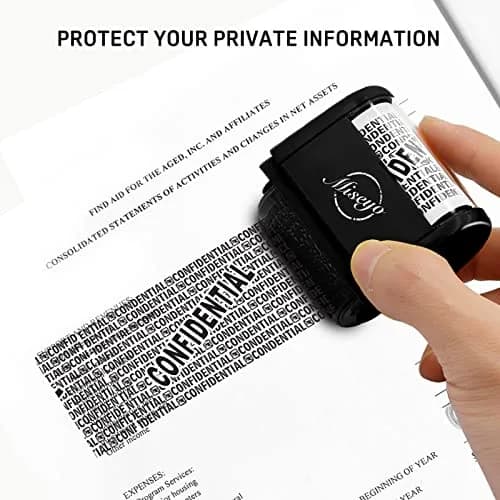 Miseyo Wide Roller Stamp Identity Theft Stamp 1.5 Inch | Privacy & Confidentiality thumbnail 3