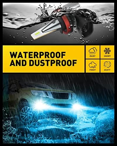 AUXITO H8 H11 H16 LED Fog Lights Bulbs Ice Blue 8000K (2-Pack) | High Penetration & Perfect Beam Pattern thumbnail 6