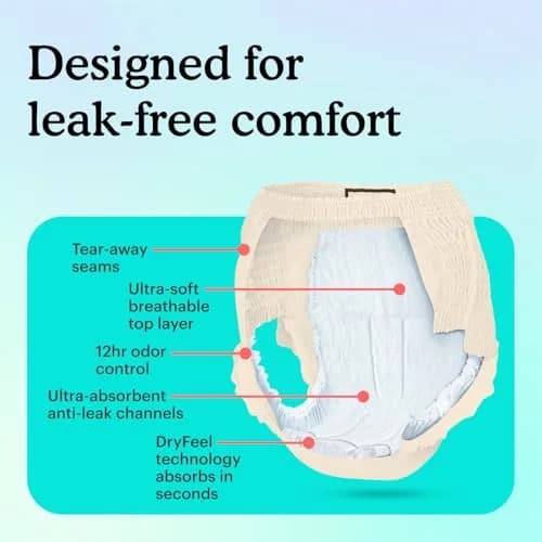 Because Premium Maximum Plus Adult Incontinence Underwear for Women | Heavy Absorbency, Discreet Fit, 80 Count thumbnail 4