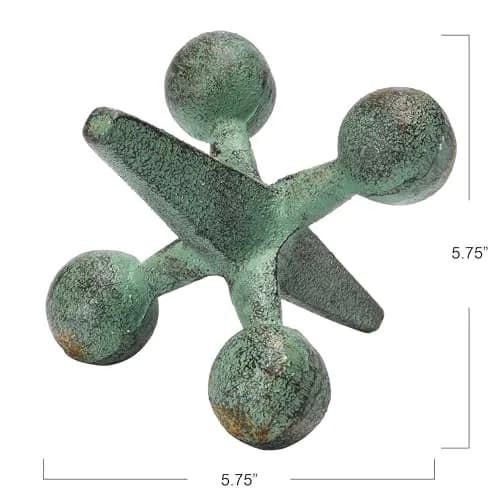 Creative Co-Op Cast Iron Jack Accent Sculpture 1.14 kg (2.53 lb) | Rustic Patina Finish thumbnail 3