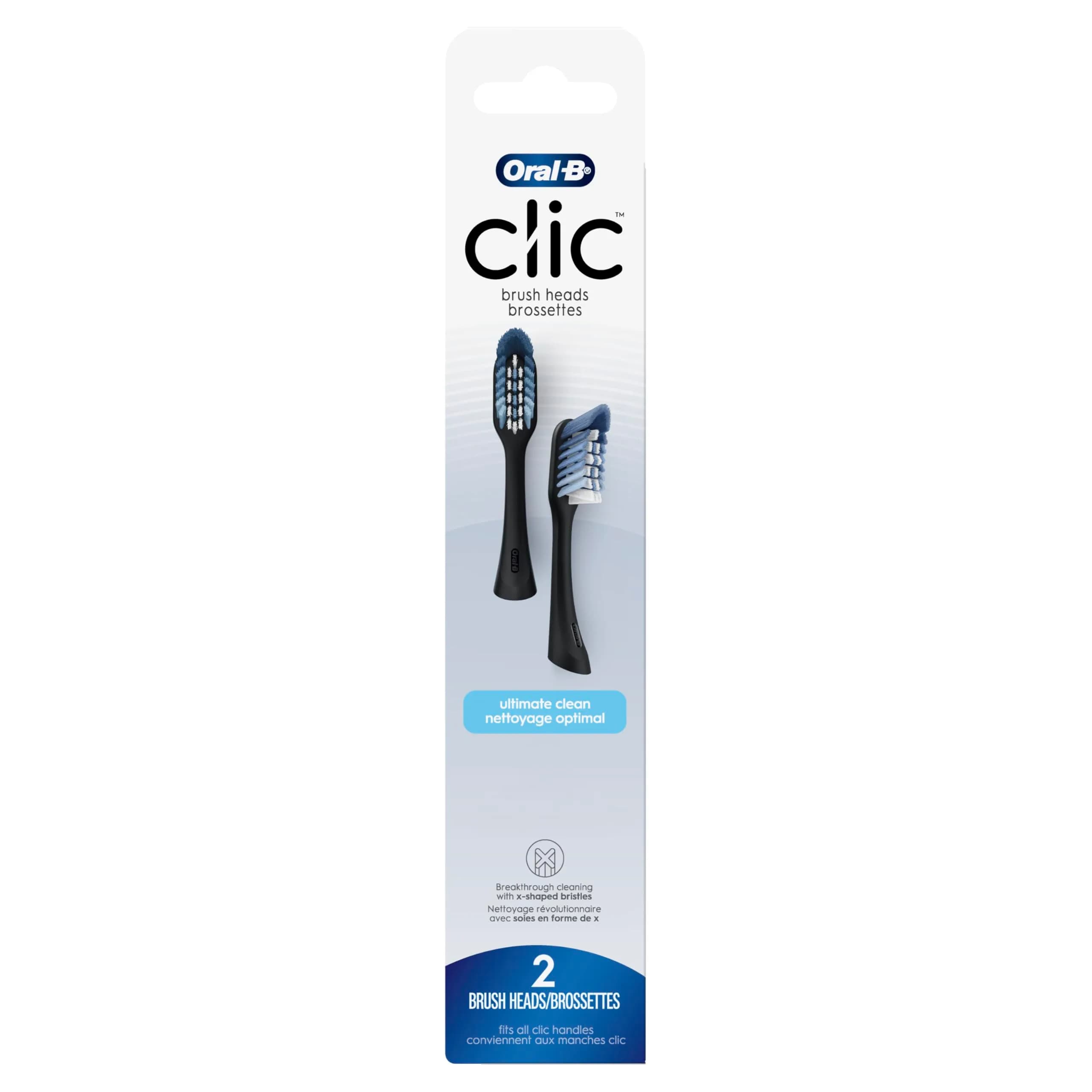 Oral-B Clic Replacement Brush Heads Black Pack of 4 | Next Gen Criss-Cross Bristles — Pack of 2