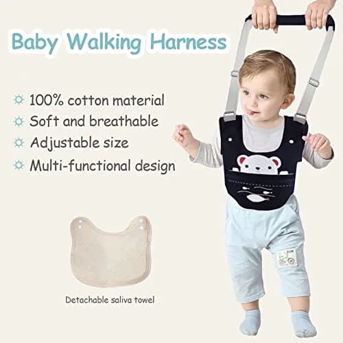 Ocanoiy Baby Walking Harness Handheld Baby Walker Assistant Belt with Detachable Crotch, Dark Blue, 9-24 Months thumbnail 7